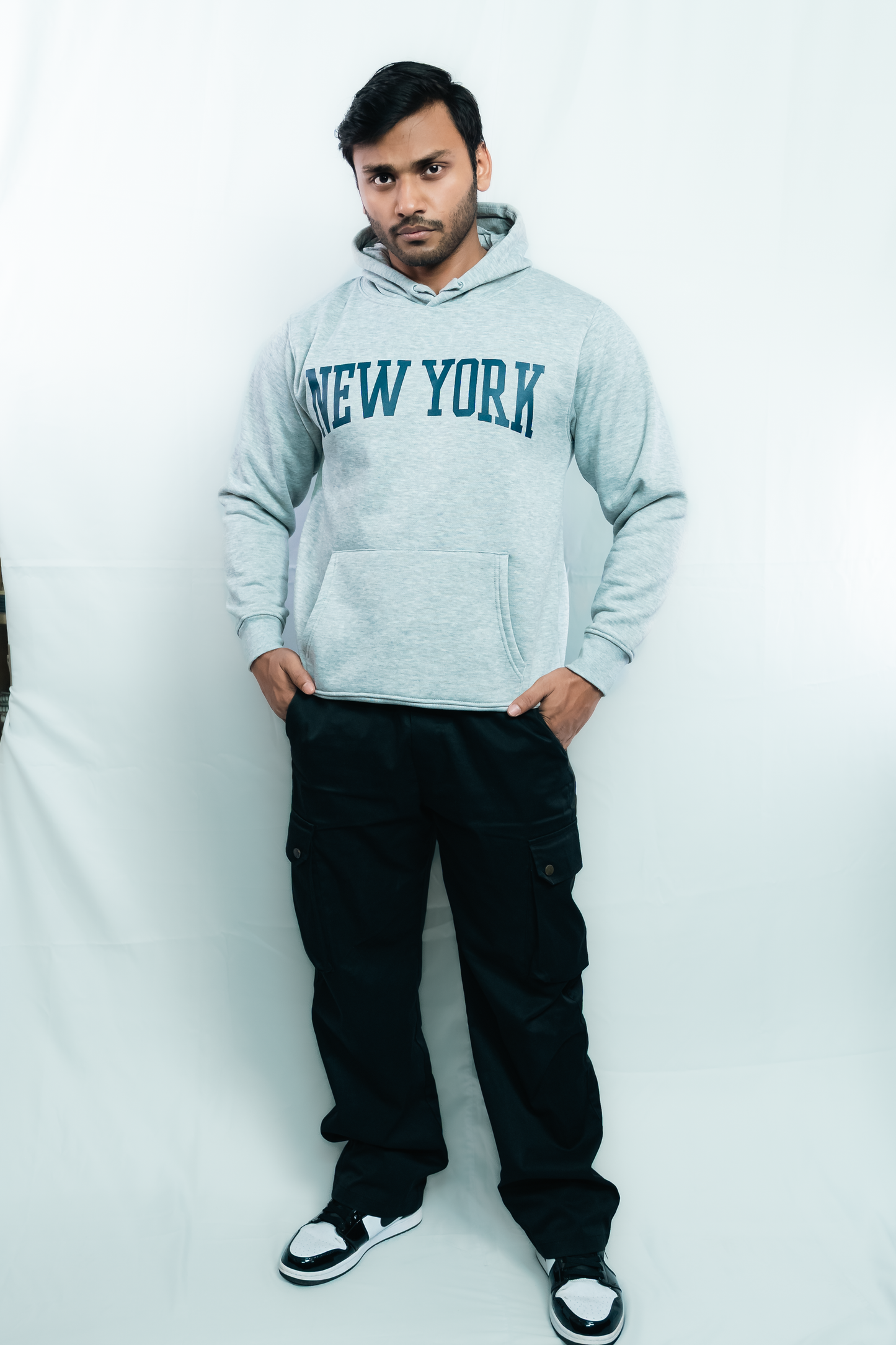 New York Premium Hoodie – Grey, Thick Cotton, Unisex Fit