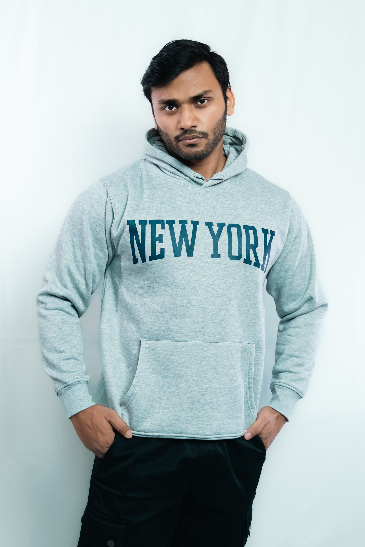 New York Premium Hoodie – Grey, Thick Cotton, Unisex Fit