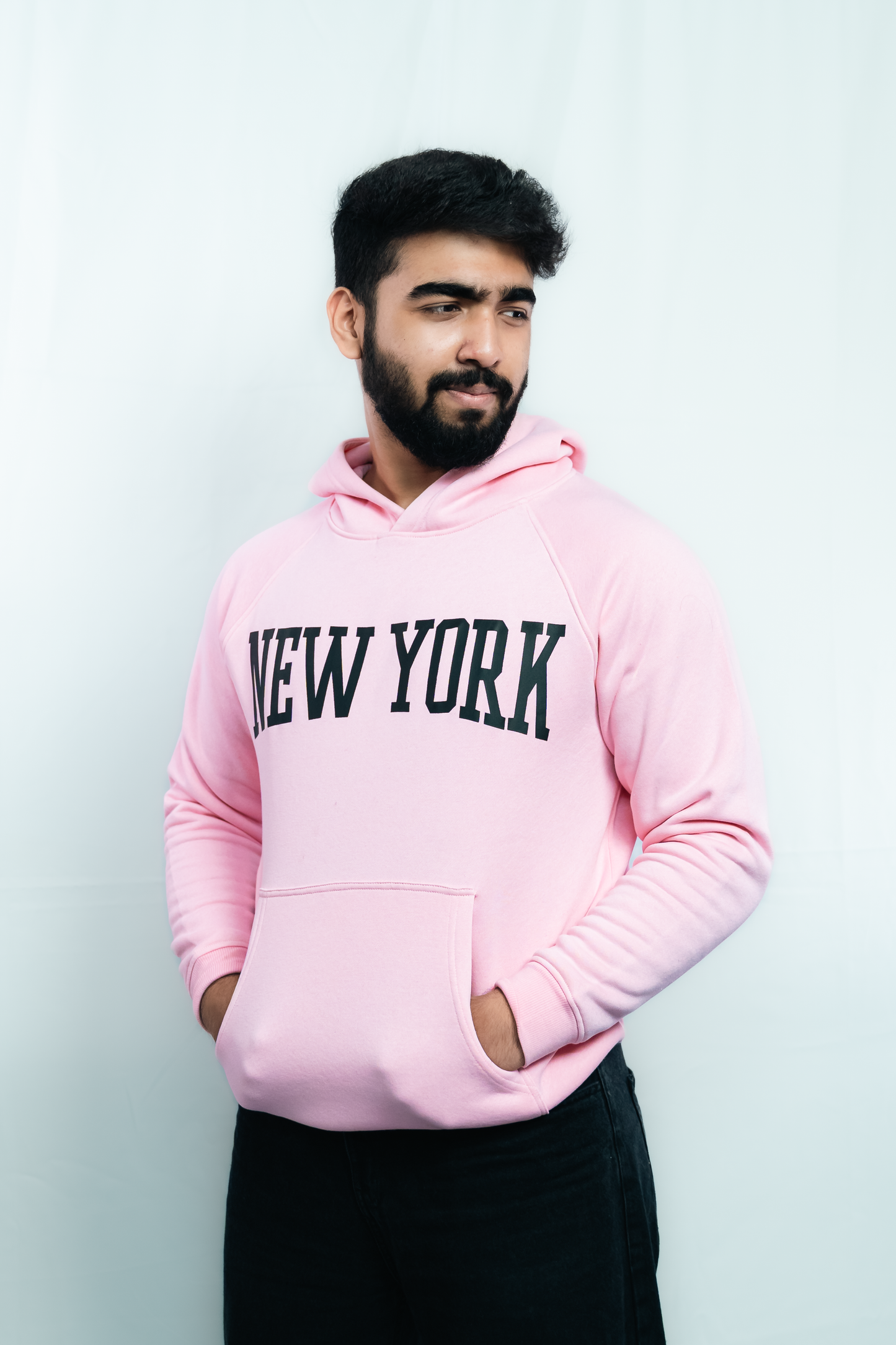 New York Premium Hoodie – Pink, Thick Cotton, Unisex Fit