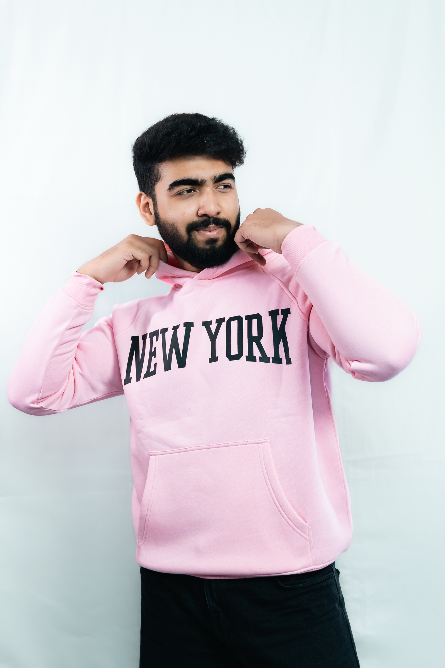 New York Premium Hoodie – Pink, Thick Cotton, Unisex Fit