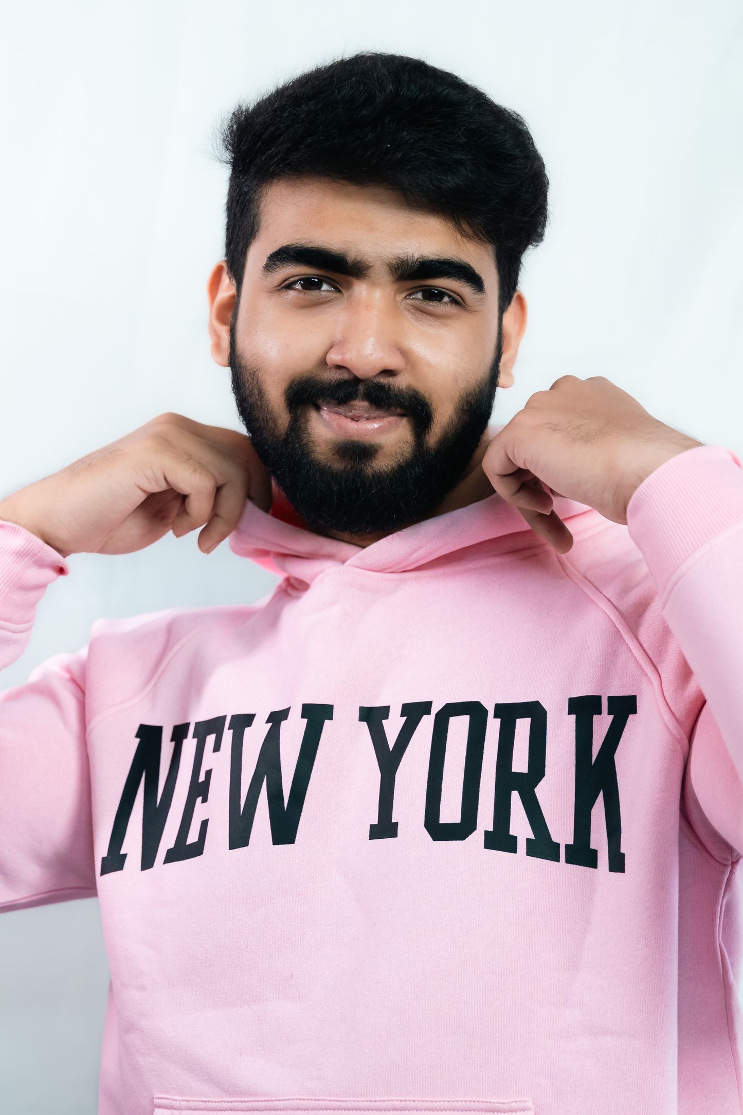 New York Premium Hoodie – Pink, Thick Cotton, Unisex Fit