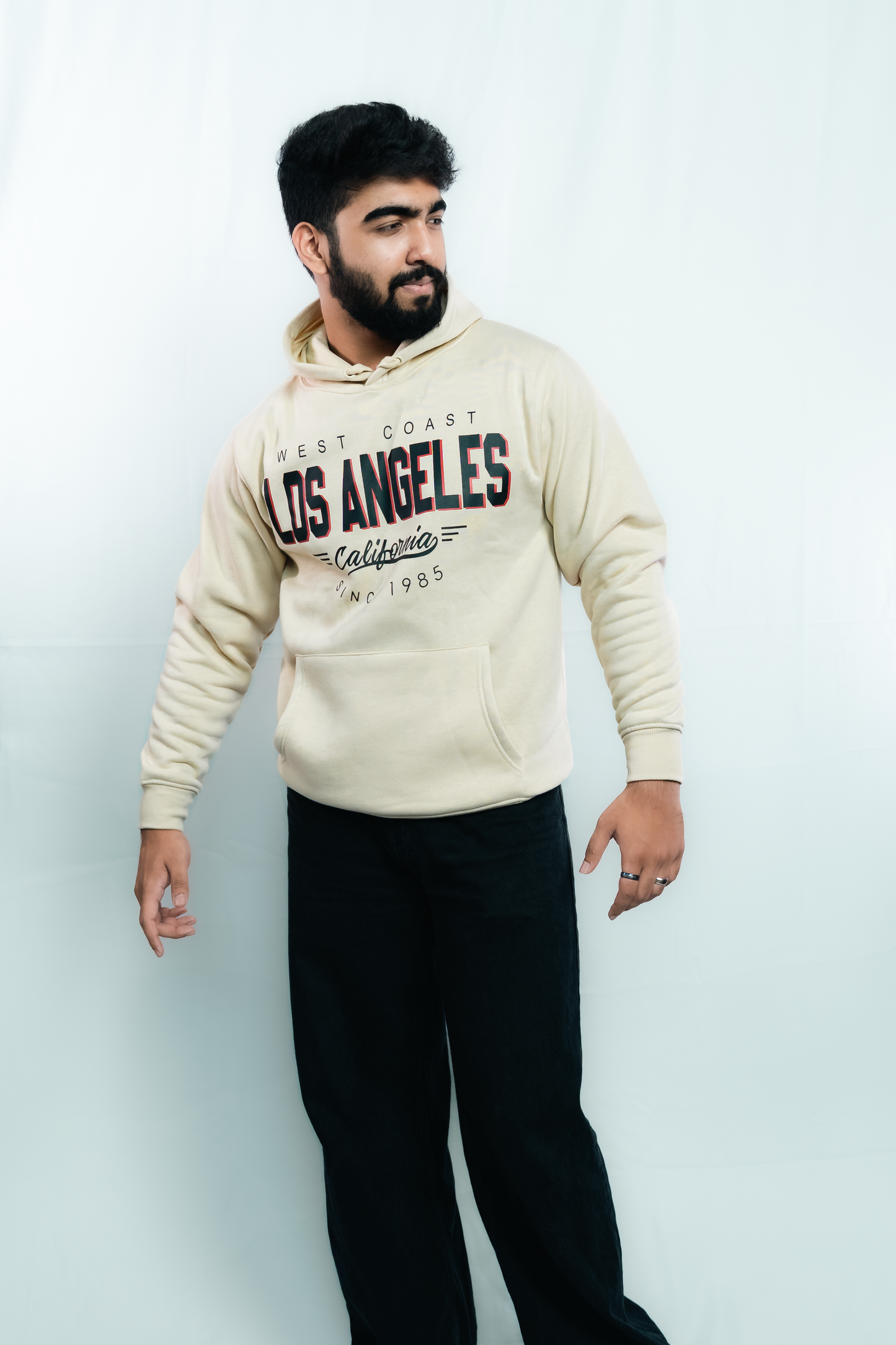 New York Premium Hoodie – Ivory, Thick Cotton, Unisex Fit
