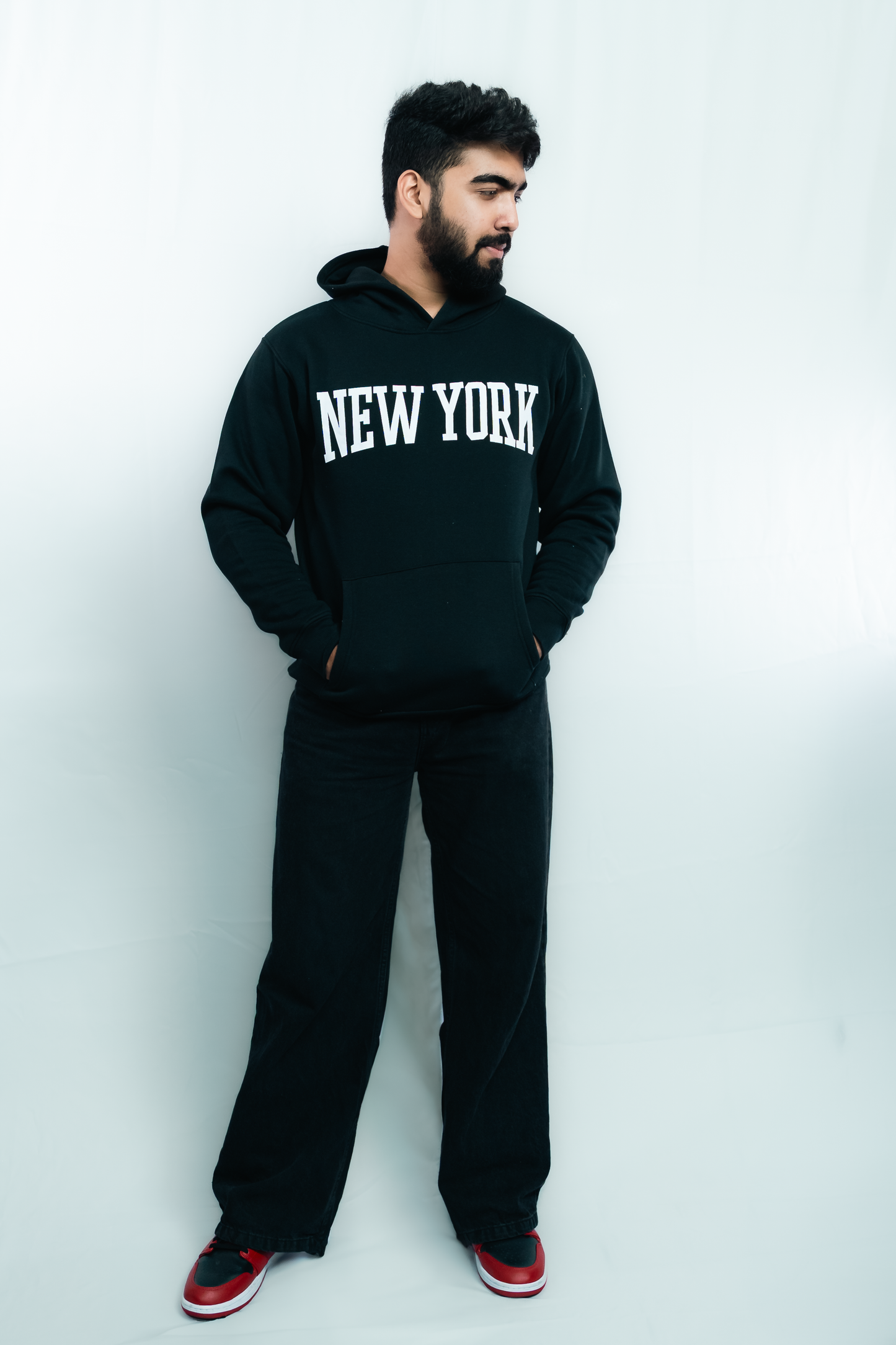 New York Premium Hoodie – Black, Thick Cotton, Unisex Fit