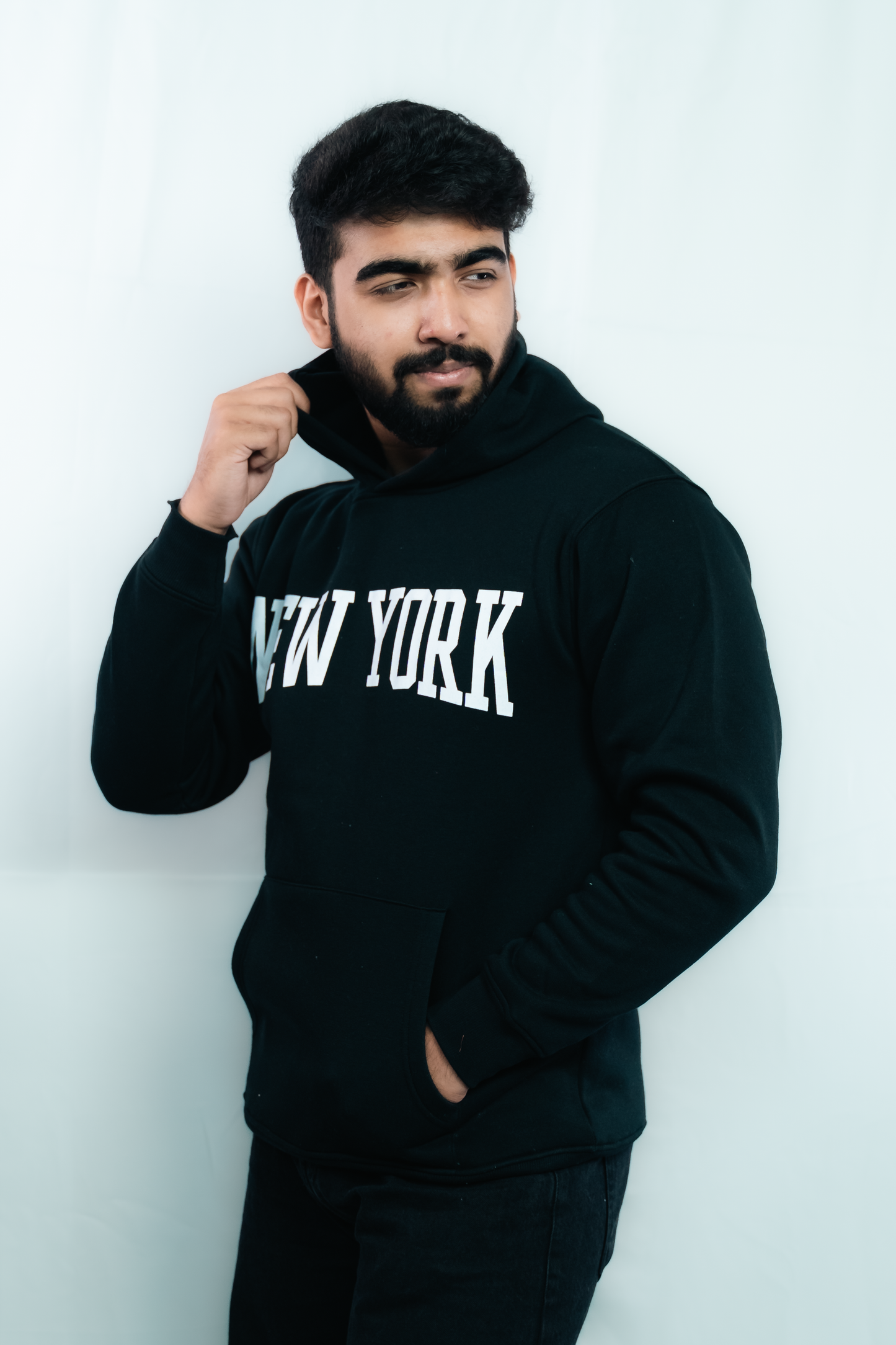 New York Premium Hoodie – Black, Thick Cotton, Unisex Fit