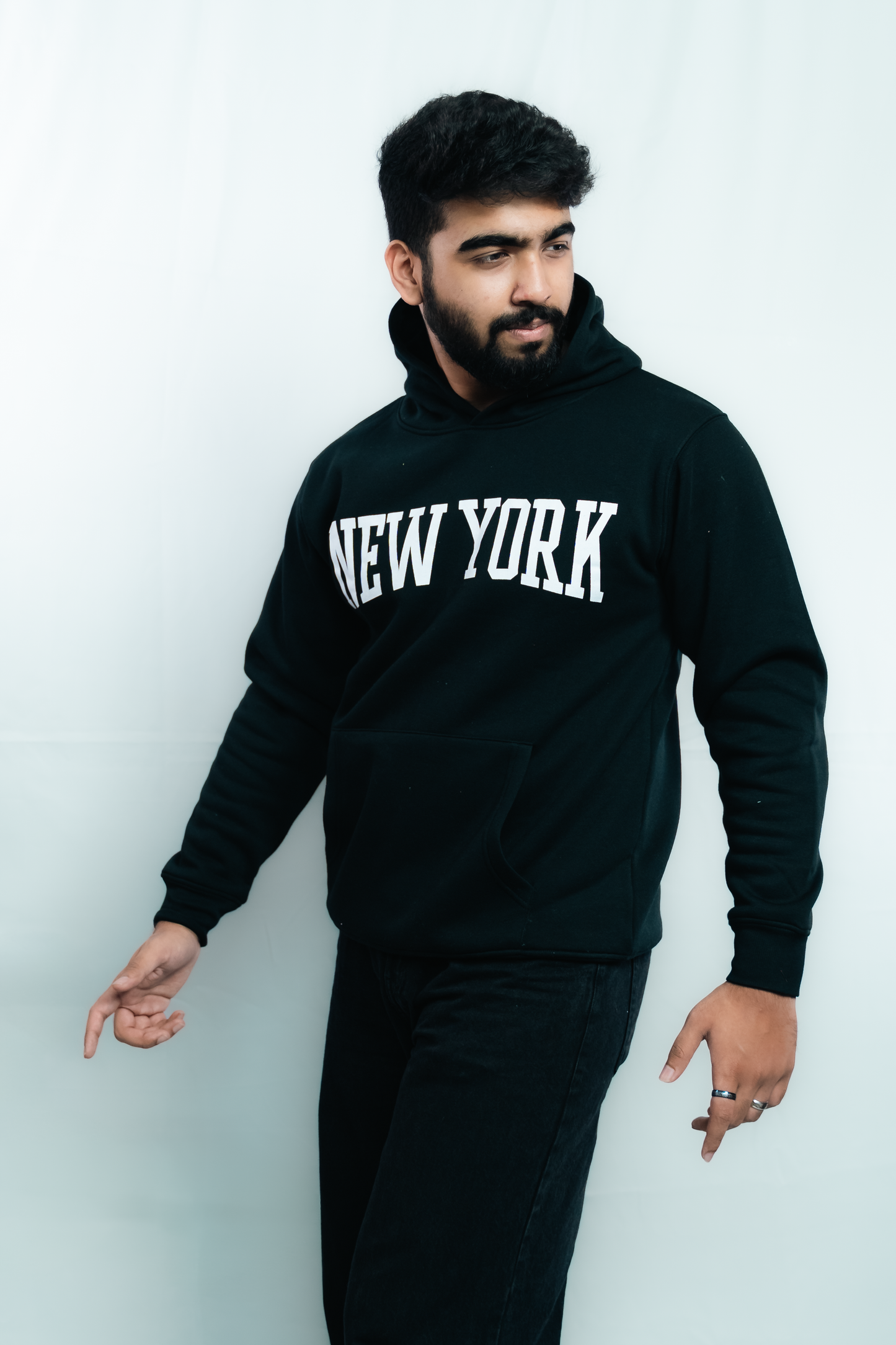 New York Premium Hoodie – Black, Thick Cotton, Unisex Fit