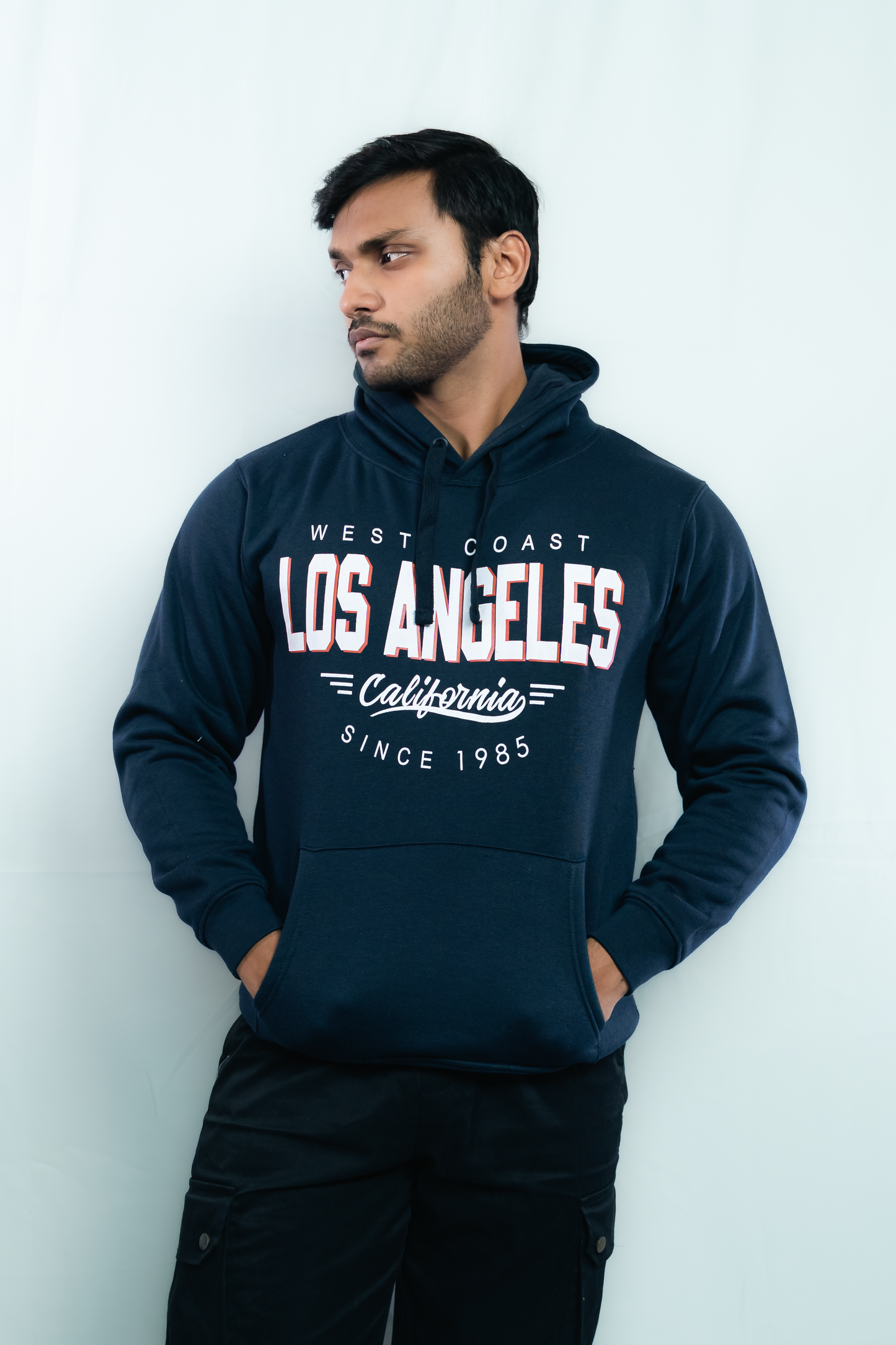 Los Angeles Premium Hoodie – Navy Blue, Thick Cotton, Unisex Fit