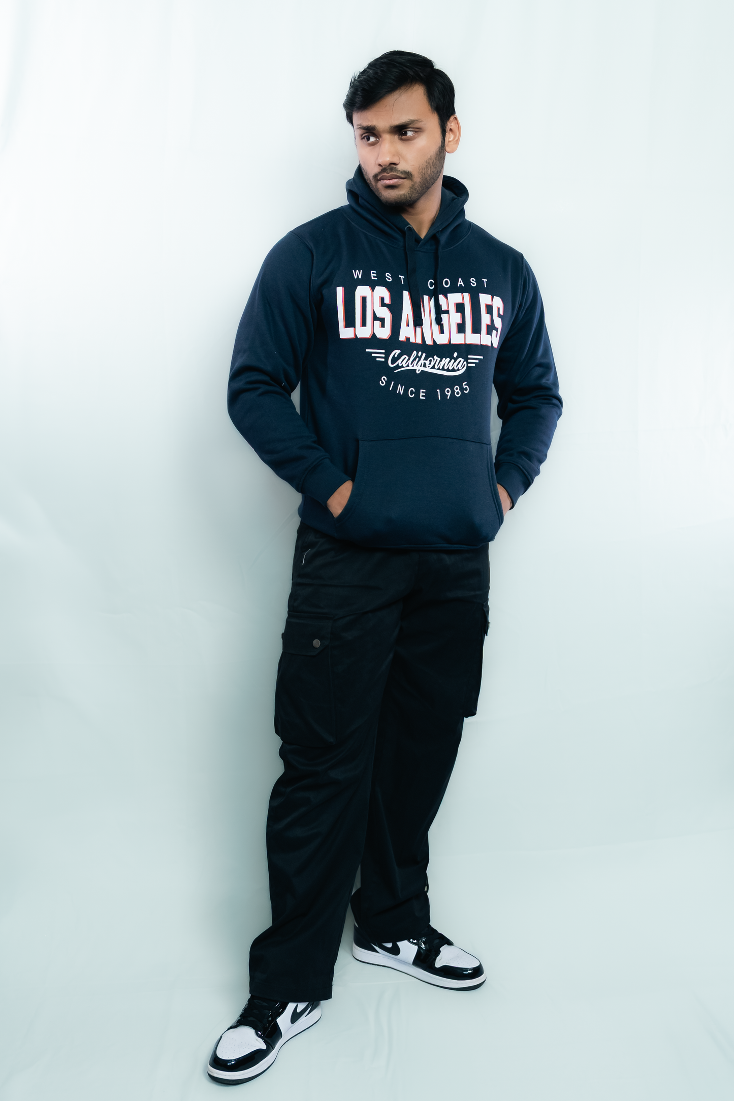 Los Angeles Premium Hoodie – Navy Blue, Thick Cotton, Unisex Fit