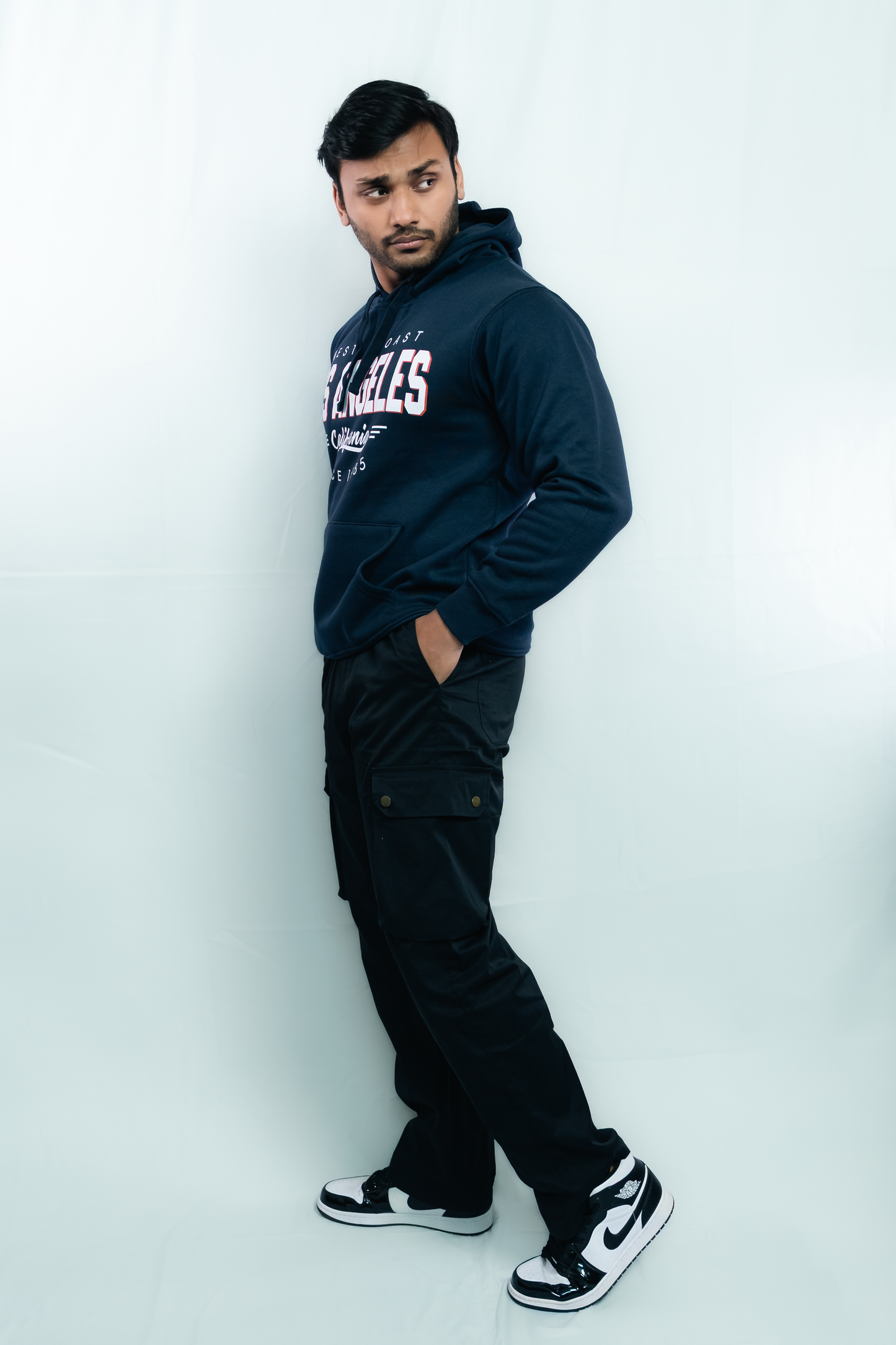 Los Angeles Premium Hoodie – Navy Blue, Thick Cotton, Unisex Fit