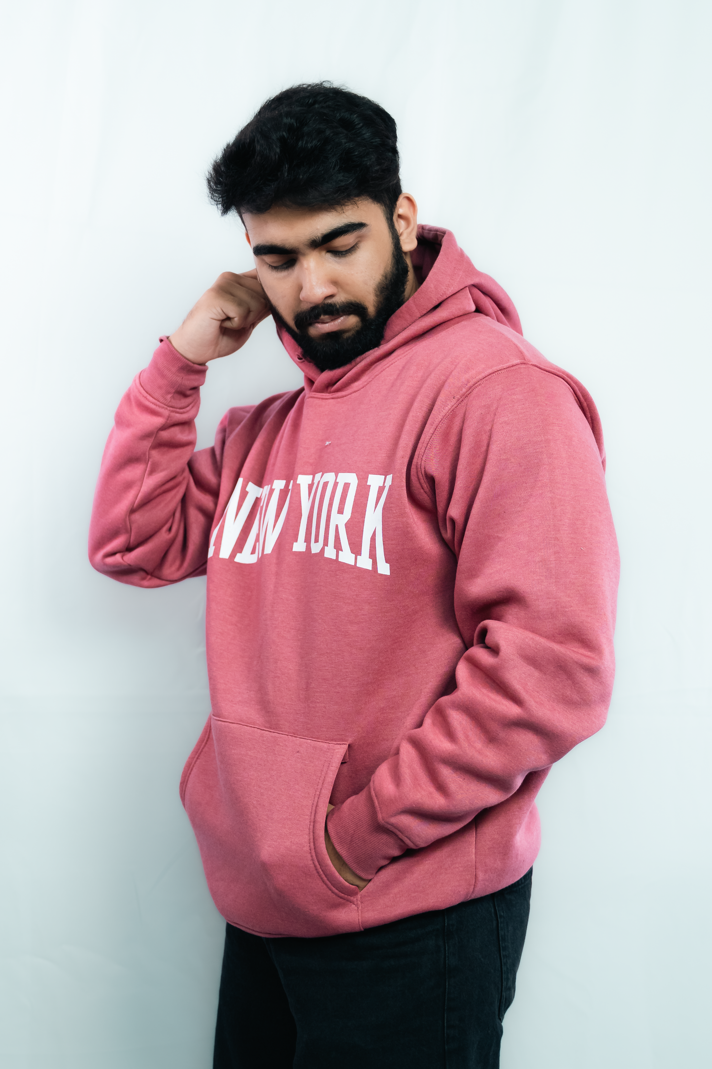 New York Premium Hoodie – Rose, Thick Cotton, Unisex Fit