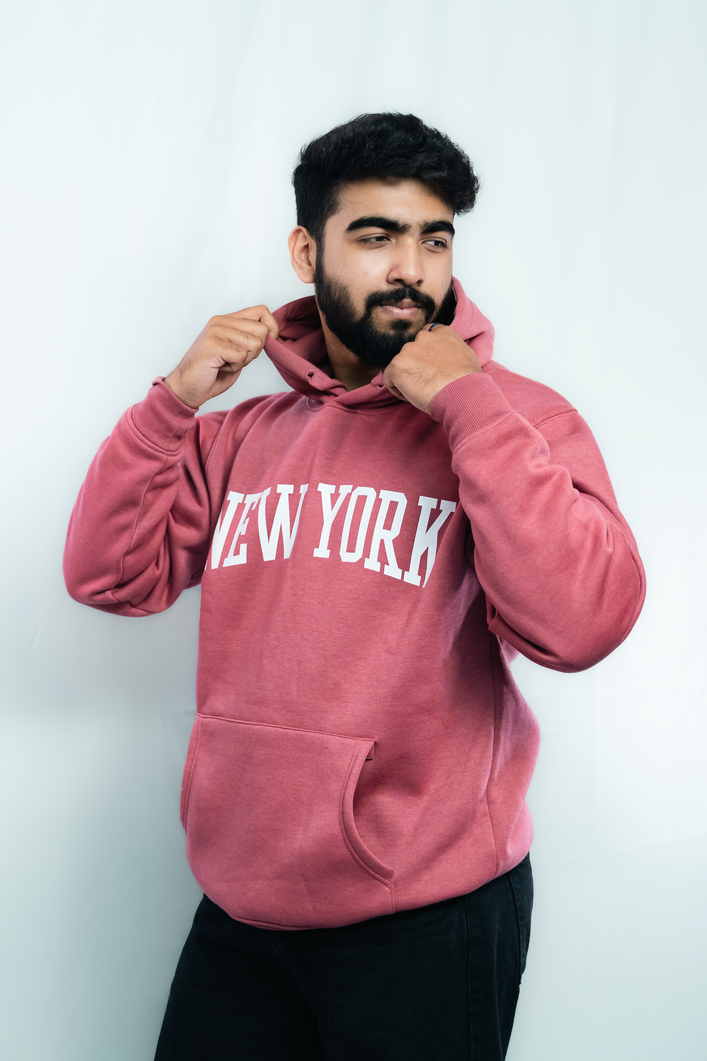 New York Premium Hoodie – Rose, Thick Cotton, Unisex Fit