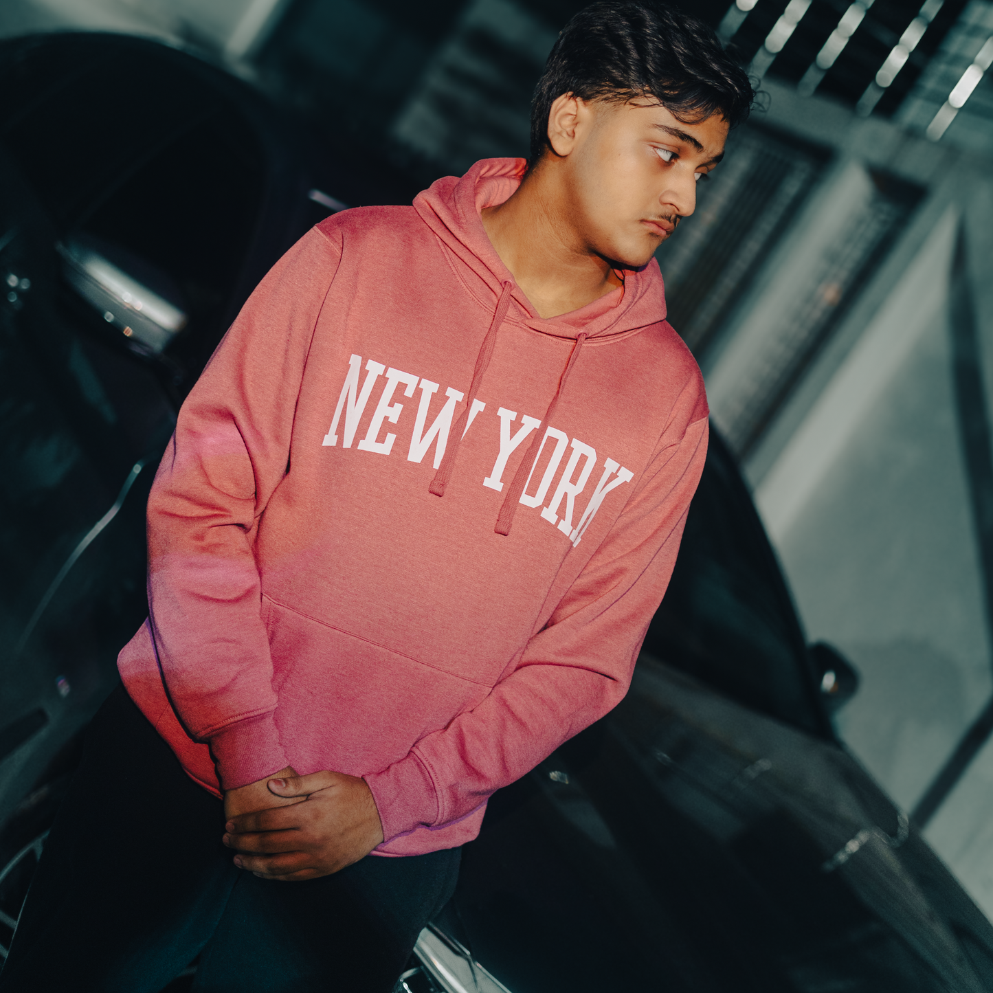 New York Premium Hoodie – Rose, Thick Cotton, Unisex Fit