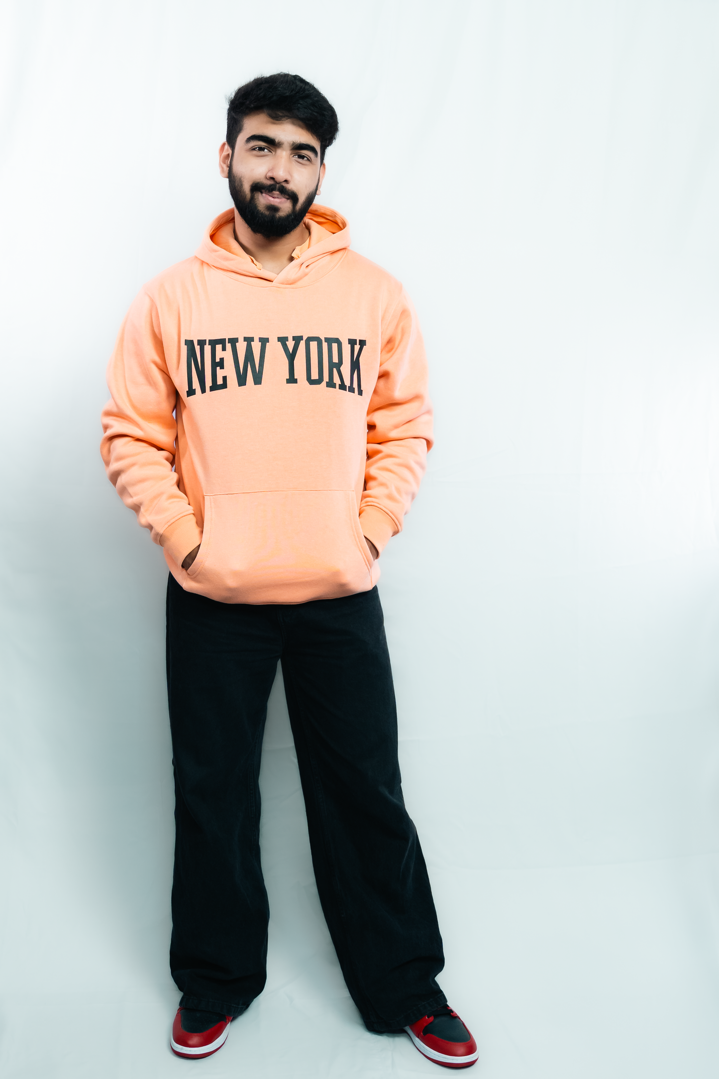 New York Premium Hoodie – Orange, Thick Cotton, Unisex Fit