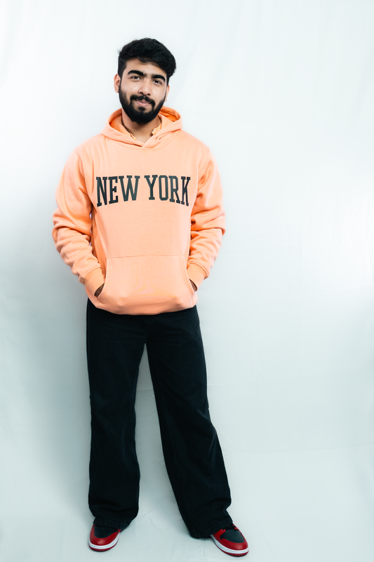 New York Premium Hoodie – Orange, Thick Cotton, Unisex Fit