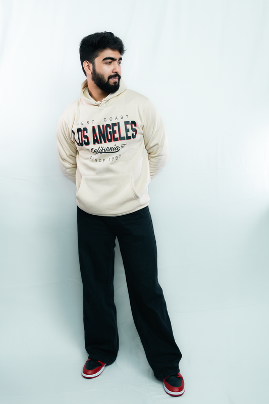 New York Premium Hoodie – Ivory, Thick Cotton, Unisex Fit