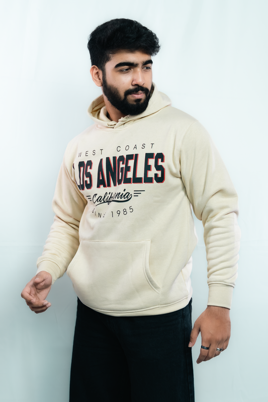 New York Premium Hoodie – Ivory, Thick Cotton, Unisex Fit