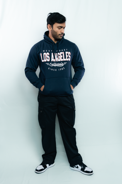 Los Angeles Premium Hoodie – Navy Blue, Thick Cotton, Unisex Fit