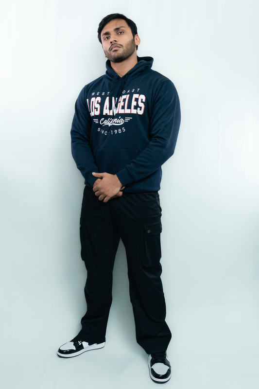 Los Angeles Premium Hoodie – Navy Blue, Thick Cotton, Unisex Fit