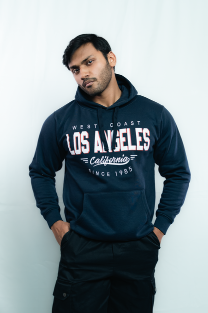 Los Angeles Premium Hoodie – Navy Blue, Thick Cotton, Unisex Fit