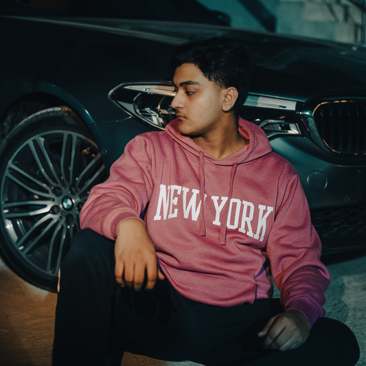 New York Premium Hoodie – Rose, Thick Cotton, Unisex Fit