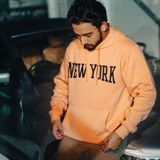 New York Premium Hoodie – Orange, Thick Cotton, Unisex Fit